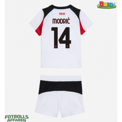 AC Milan Luka Modric #14 Bortaställ Barn 2025-26 Kortärmad (+ Korta byxor)